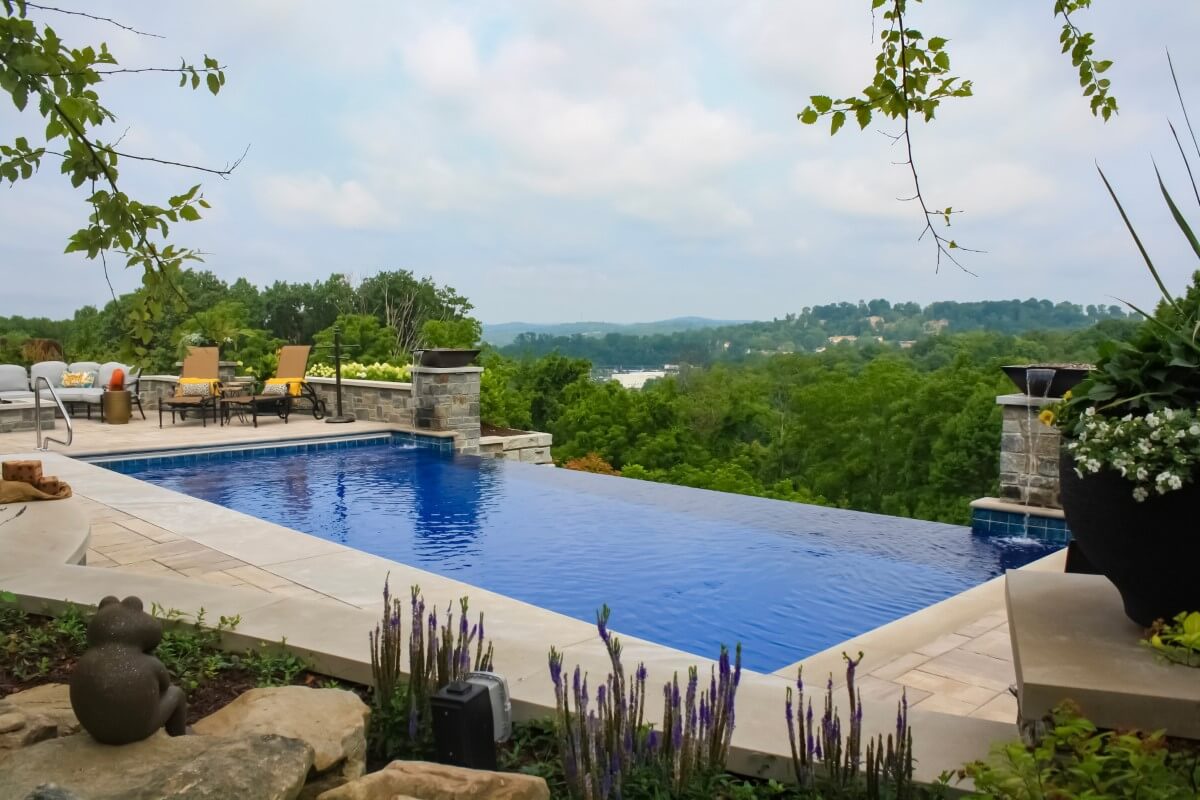 Outdoor kitchen, pool, and retreat