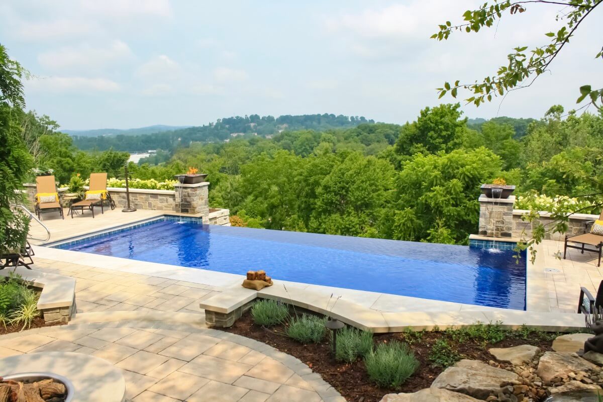 Outdoor kitchen, pool, and retreat