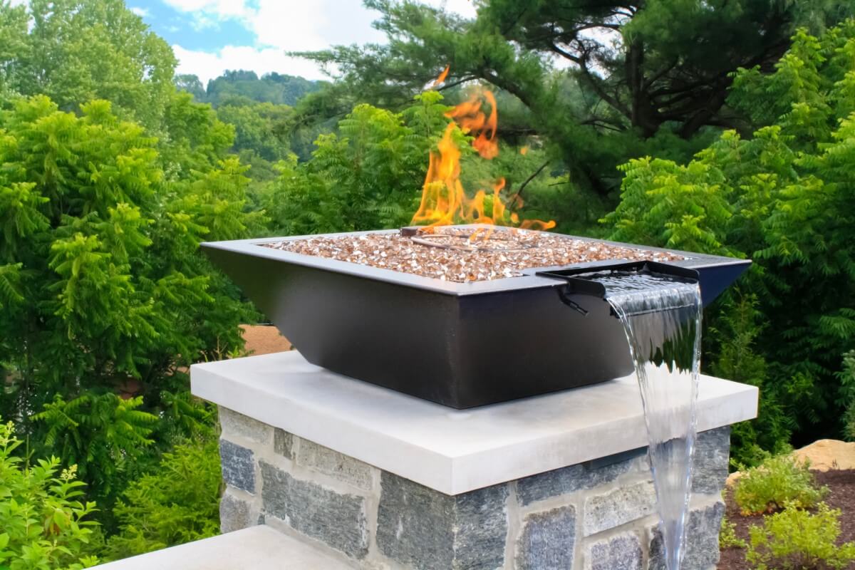 torch with waterfall