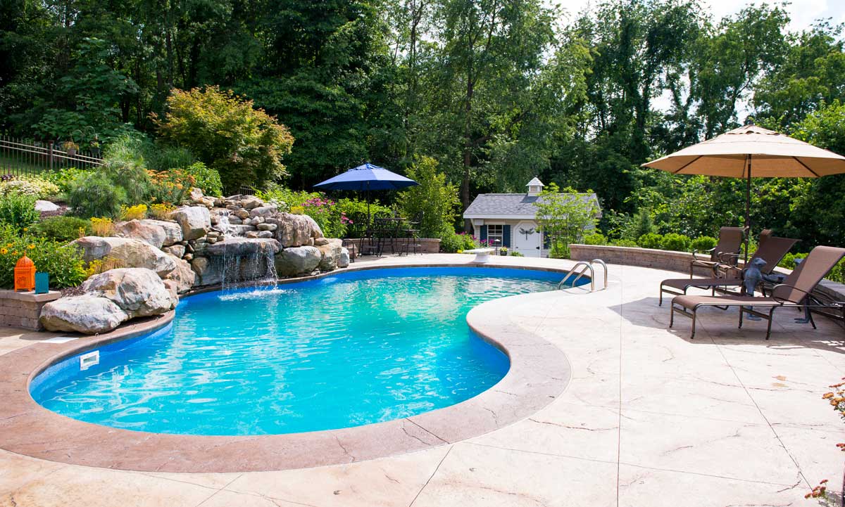 Outdoor pool and landscape