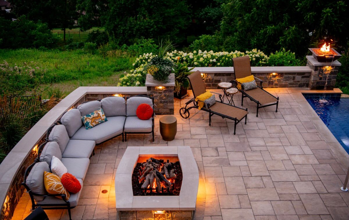 Outdoor kitchen, pool, and retreat