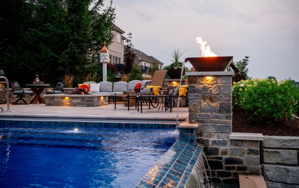 torch with waterfall