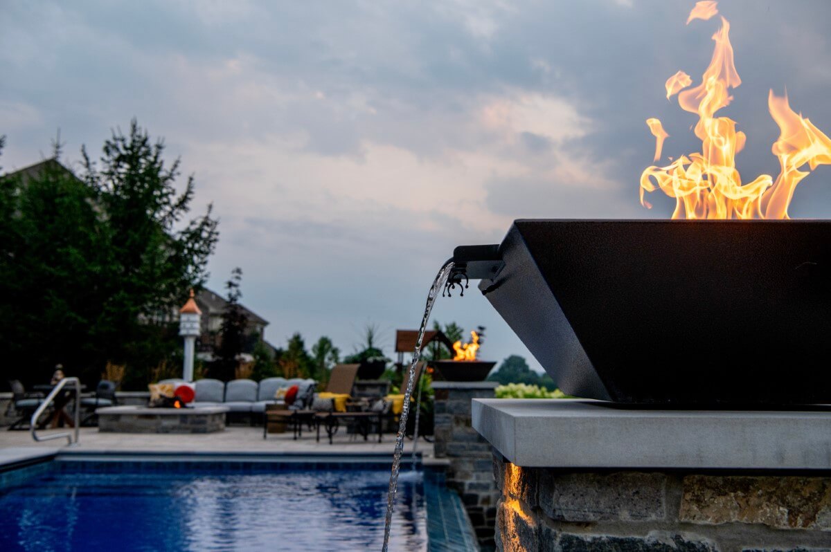 torch with waterfall