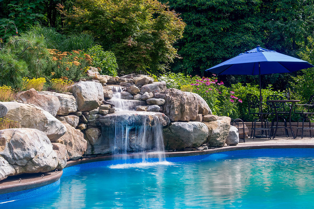 waterfall in pool