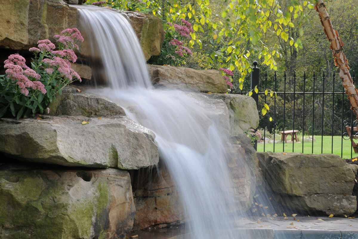 waterfall in pool