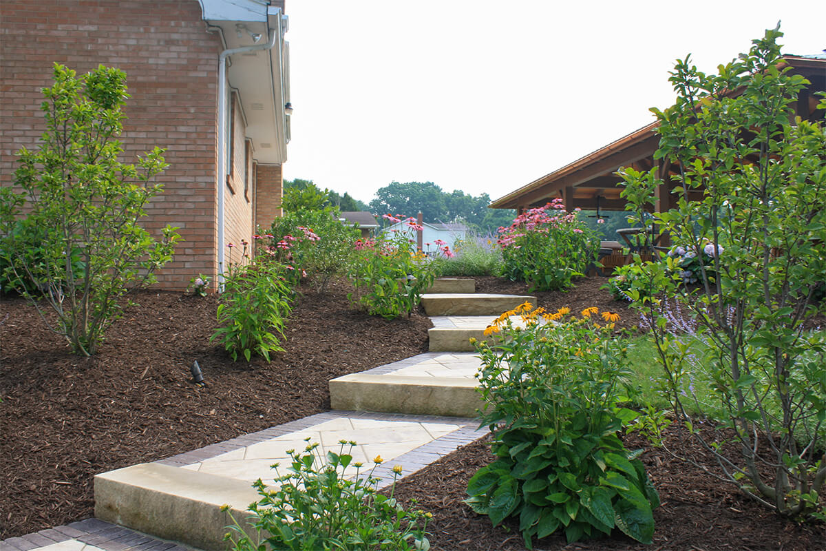 stone steps in landscape outside