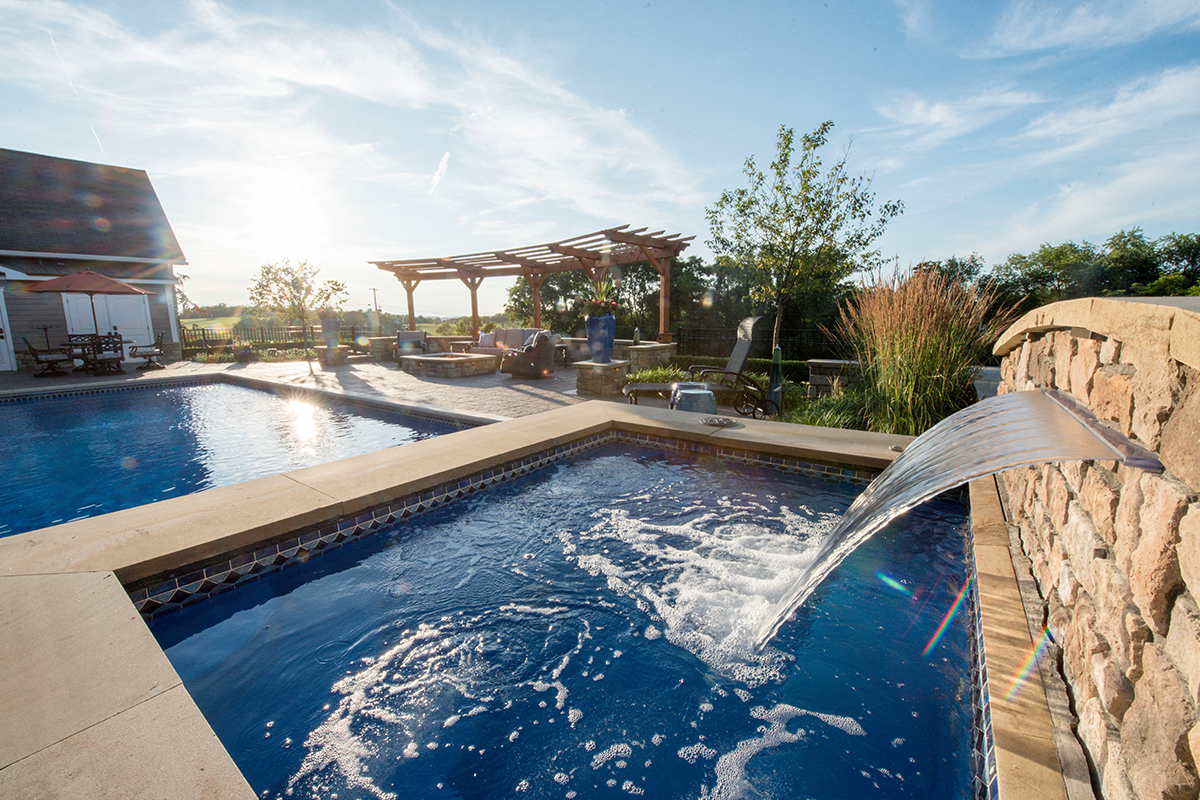 tranquil pool with waterfall